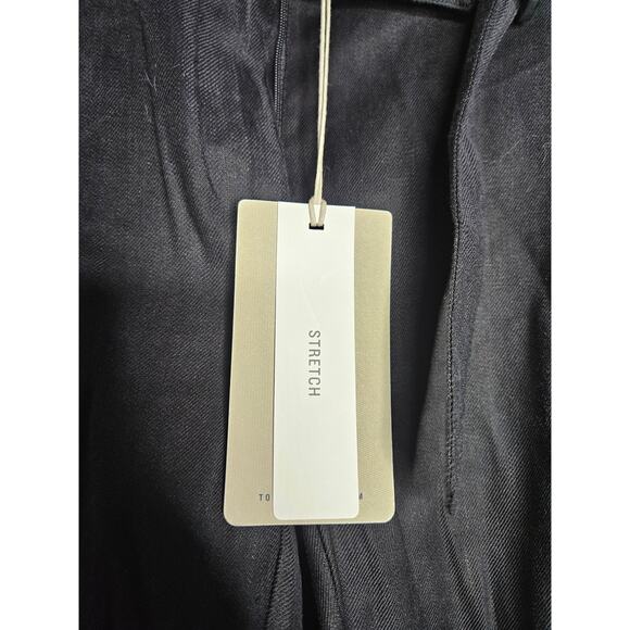 NEW Tommy Bahama 2 Black Linen Blend Belted Pant Classic Career Straight Leg - Picture 4 of 5